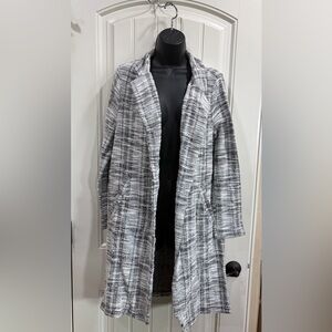 Melloday Open Front Lightweight Plaid Topper